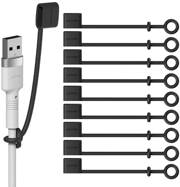 아트뮤 USB 단자 실리콘 보호캡 A타입 블랙, 10개
