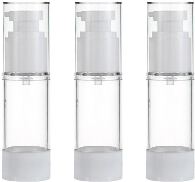 27리빙 진공 휴대용 소분 여행용 공병 50ml, 3개, 화이트 + 투명