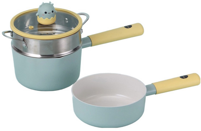 네오플램 인덕션 드래곤 팬&웍 3종 세트, 민트, 밀크팬 16cm + 쁘띠웍 16cm + 스텐 찜기, 1세트