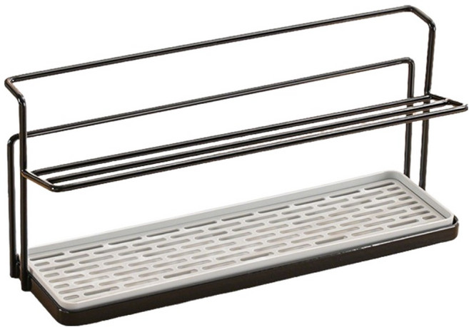 SUNORO 家用雙層桌面瀝水杯收納架, 1個, 黑色