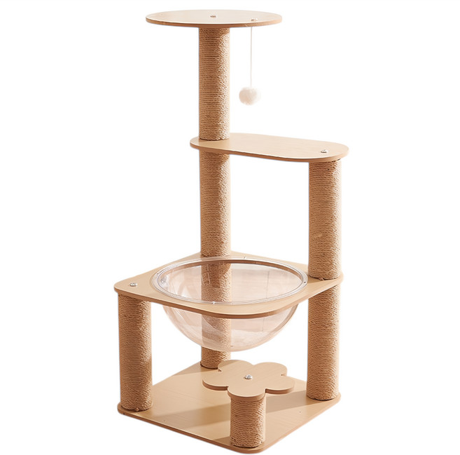 petco 培菓 貓跳台 爬架 全麻款 5層, 1個, 原木色
