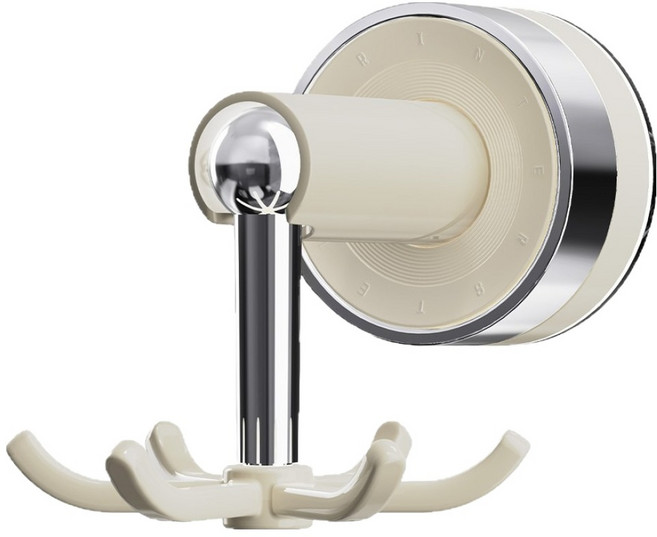 무타공 회전식 주방 도구 걸이, 1개, 크림