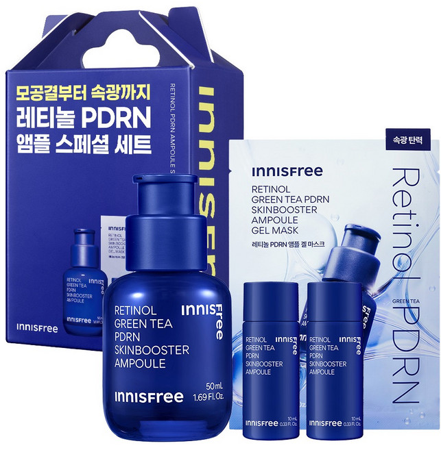 INNISFREE A醇綠茶PDRN肌底安瓶特別3件組, 50ml, 1套
