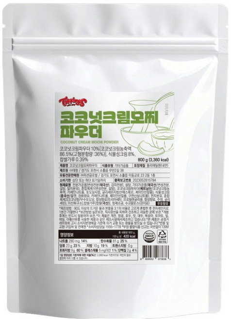 토핑스 코코넛 크림모찌 찹쌀 떡 파우더, 800g, 1개입, 1개