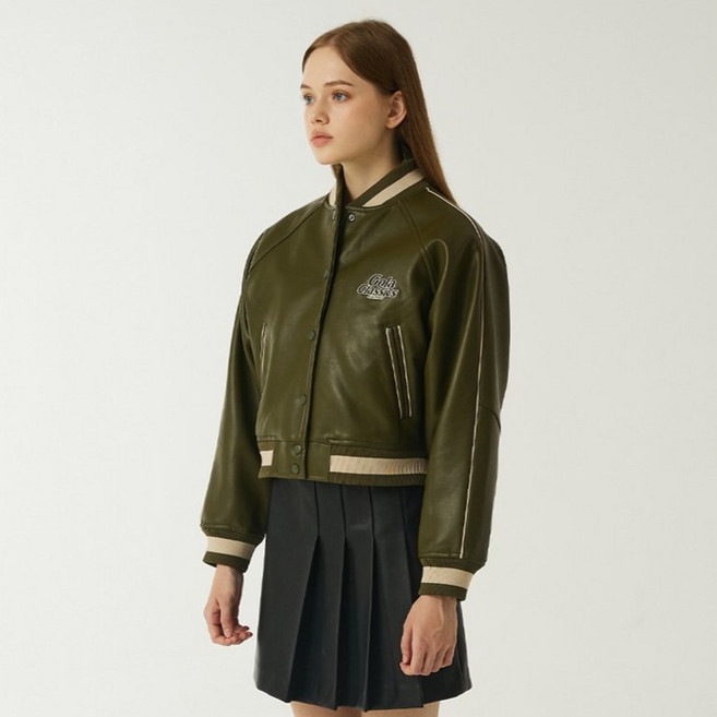 골라 SYNTHETIC LEATHER VARSITY JUMPLER WGLA6RJJPZ07