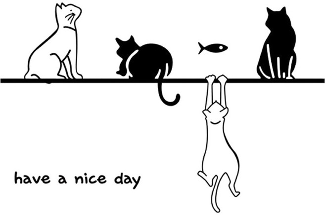 Souplace Nice Day 貓咪窗戶貼紙, C