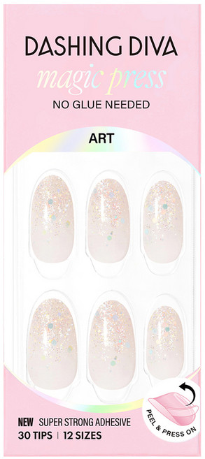 데싱디바 매직프레스 네일팁 세트 하이라이트 아몬드, 글리터, 1세트