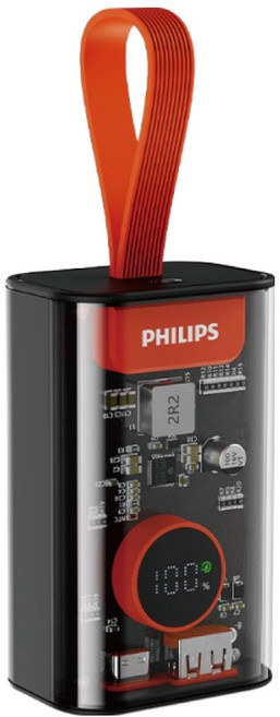 PHILIPS 飛利浦 FunCube 10000mAh行動電源 透明款, 黑色, DLP5715C