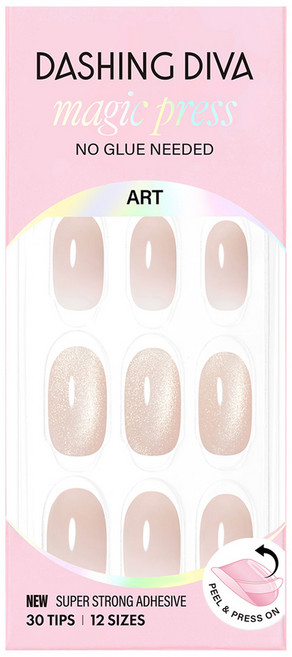 데싱디바 매직프레스 네일팁 세트 글리밍 크림 롱 오발, 1세트