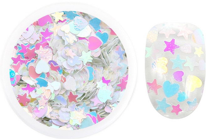 젤로젤로 하트앤스타 글리터, 1개, GL132 오로라