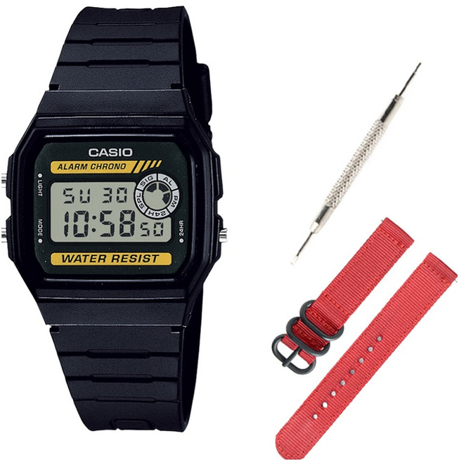 CASIO 卡西歐 數位電子錶 F-94WA-9D + NATO錶帶 + 工具組