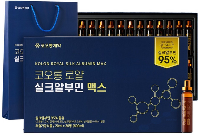 KOLON PHARMA 皇家絲蛋白 MAX 30入 + 購物袋, 1個, 600ml