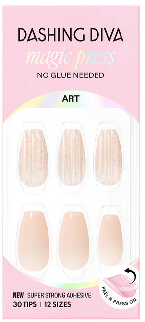 데싱디바 매직프레스 코핀 네일팁, 글라스(베이지), 1개