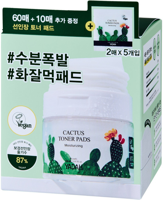 야다 선인장 토너패드 150ml, 70매입, 1세트