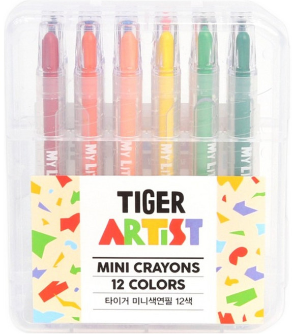 마이리틀타이거 타이거 미니 색연필, 12색, 1개