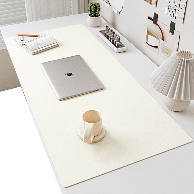 넥스캐시 심플한 와이드 마우스 패드 80 x 40 cm, 화이트 플란넬, 1개