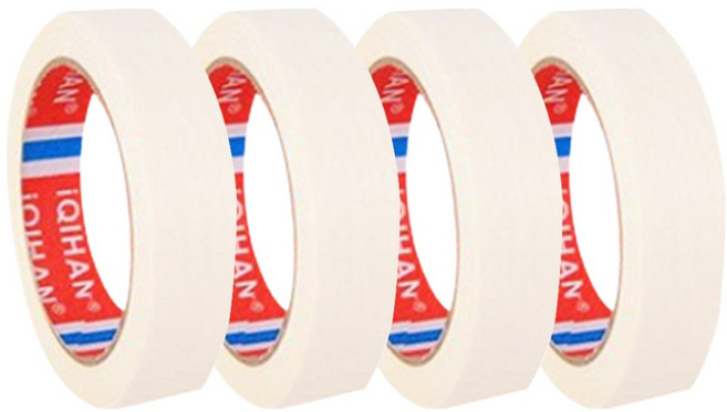 다다 종이 디자인 마스킹 테이프 30mm x 15m, 화이트, 4개