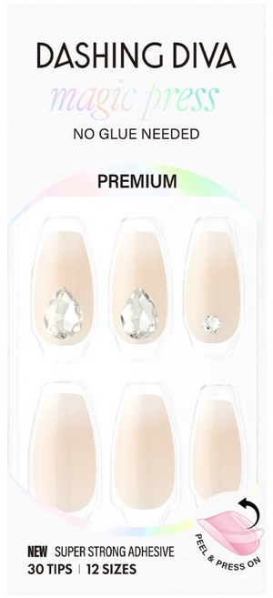 데싱디바 매직프레스 네일 코핀, 다이아 아일랜드(화이트), 1세트