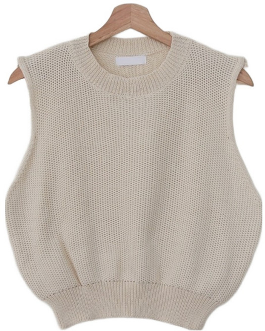 qnigirls 女款100%嫘縈時尚捲邊無袖針織衫