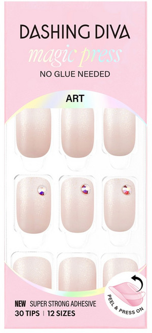 데싱디바 매직프레스 네일 레귤러 라운드, 샤이닝(화이트), 1세트
