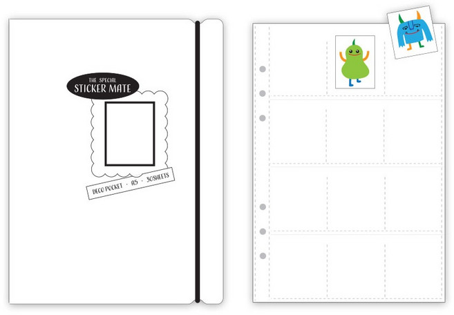 양지다이어리 더스페셜 스티커 메이트 띠부씰포켓 A5, 혼합색상, 30매