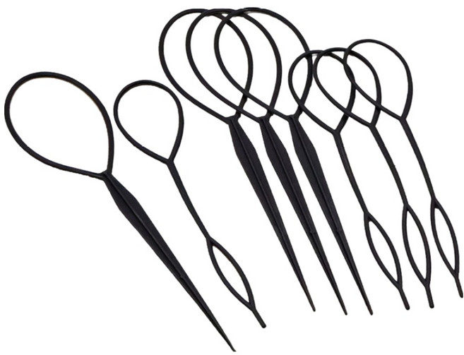 비단길 바빈 올림머리 헤어 스타일링도구 헤어가이드 2종 세트, 4세트, 블랙