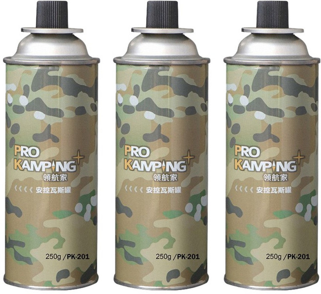 PRO KAMPING 領航家 安控普通瓦斯罐 250g, 3罐