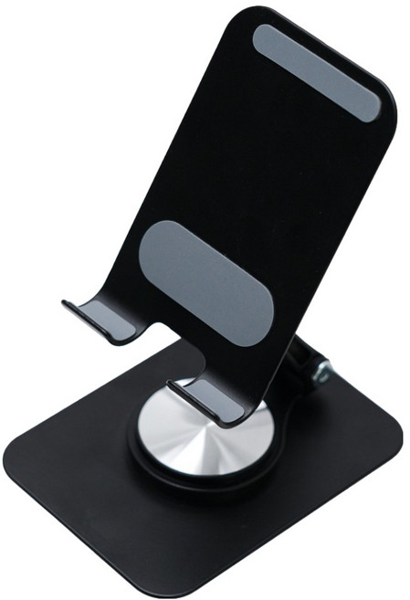 구스페리 360도 회전 접이식 탁상용 휴대폰 태블릿 거치대, 블랙, 1개