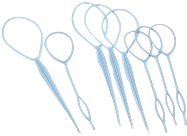 비단길 바빈 올림머리 헤어 스타일링도구 헤어가이드 2종 세트, 4세트, 스카이