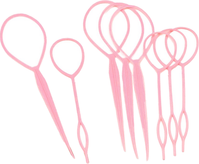 비단길 바빈 올림머리 헤어 스타일링도구 헤어가이드 2종 세트, 4세트, 연핑크