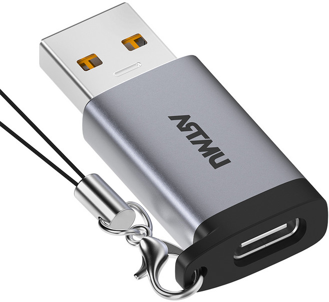 아트뮤 USB A-C타입 10Gpbs 양방향 변환 젠더, 1개, 메탈그레이, 40mm