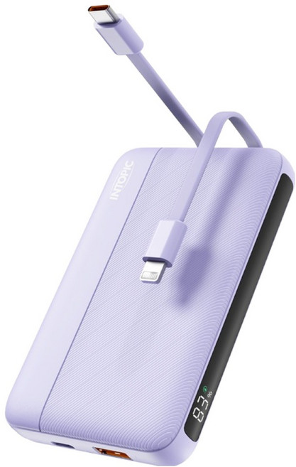 INTOPIC 廣鼎 9800mAh 雙線迷你快充型行動電源, PW-117, 紫色