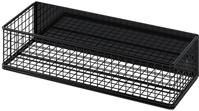 hillo 이지 매직 자석 냉장고 와이드 수납 선반, 블랙, 1개