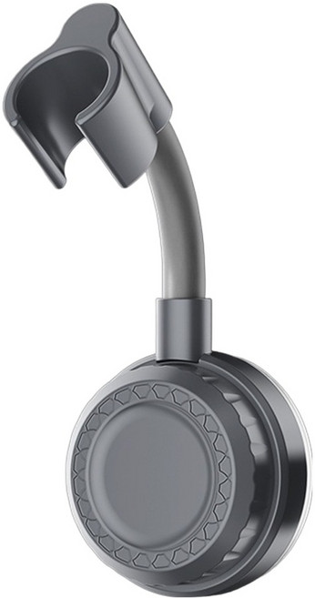 한봄누리 무타공 흡착식 자바라 샤워기 거치대, 그레이