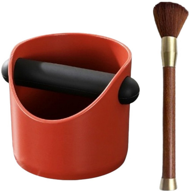 탑피아 고급 넛박스 커피브러쉬 세트, 레드(넛박스), 샌달우드(브러쉬), 1세트
