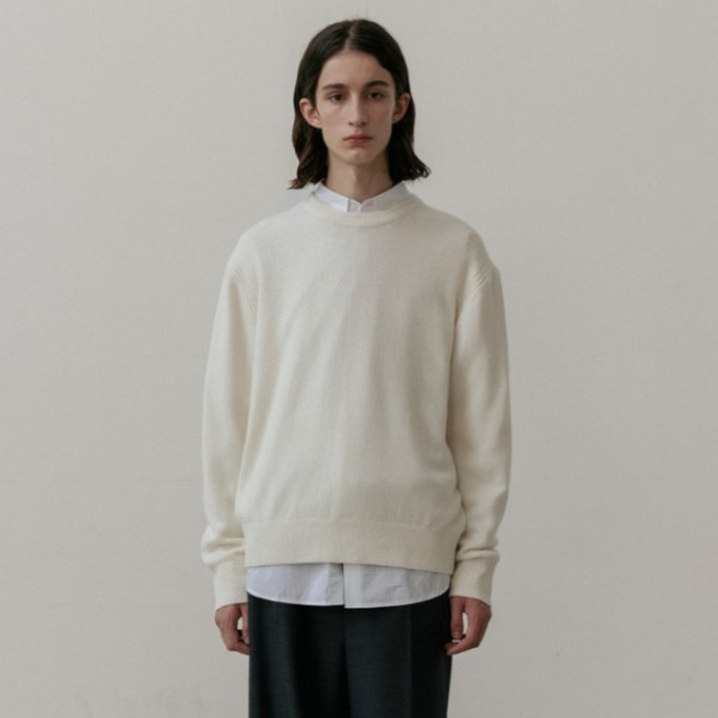 컨스트럭션 캐시미어 라운드 니트