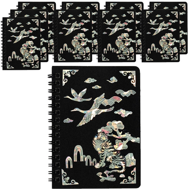 민화샵 자개스티커 수첩 만들기 S250024B, 10개, 학과 호랑이