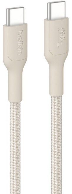 벨킨 C타입-C타입 60W 브레이디드 고속 충전 케이블 CAB024fq1MSD, 1m, 샌드, 1개