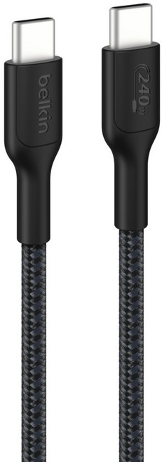 벨킨 C타입-C타입 240W 브레이디드 고속 충전 케이블 CAB025fq2MBK, 블랙, 1개, 2m