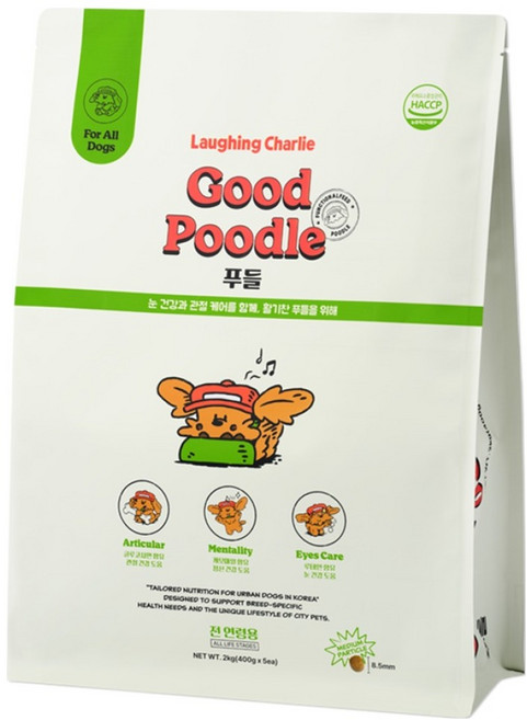 래핑찰리 전연령 강아지 굿 푸들 건식사료, 가수분해 닭, 2kg, 1개
