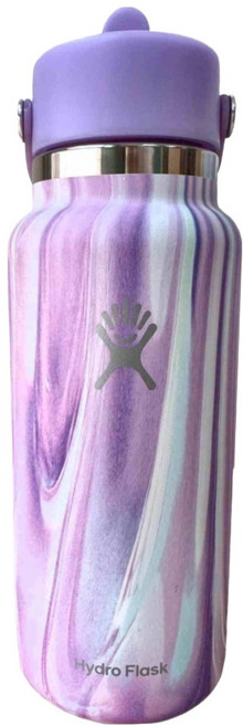 Hydro Flask 寬口吸管真空保溫鋼瓶 32oz, 1個, 946ml, 水母幻紫