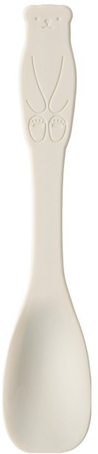 이지실리 실리콘 곰돌이 디저트스푼, 화이트, 1개