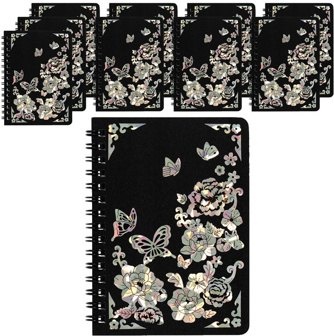 민화샵 자개스티커 수첩 만들기 S250024A, 10개, 모란과 나비