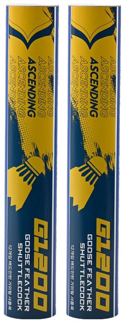 ASCENDING 셔틀콕 시리즈 G1200, 화이트, 2개, 12개입