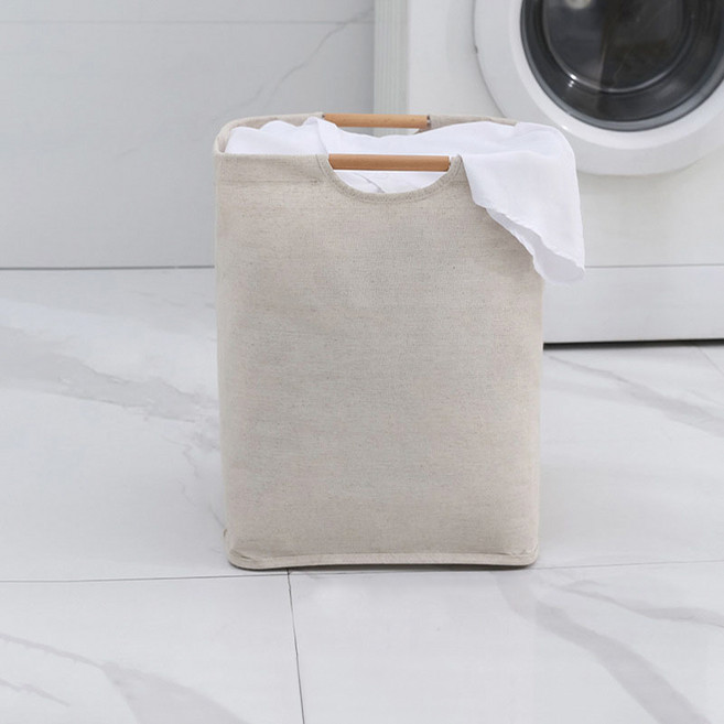 솔브리빙 접이식 패브릭 세탁 바구니 빨래 수납 정리함, 오트밀