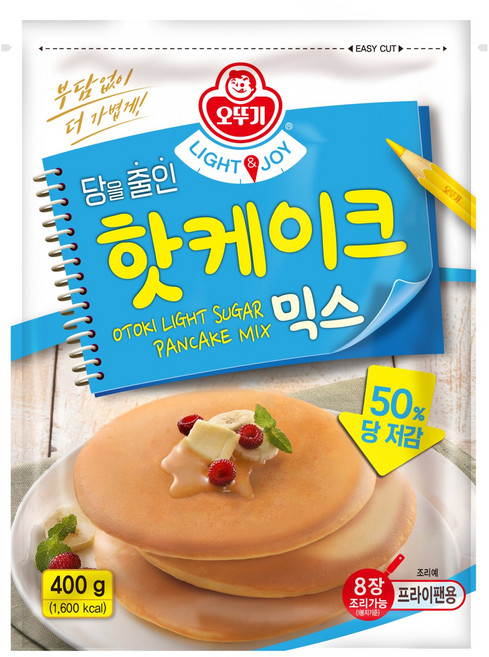 오뚜기 라이트 앤 조이 당을줄인 핫케이크 믹스, 400g, 1개