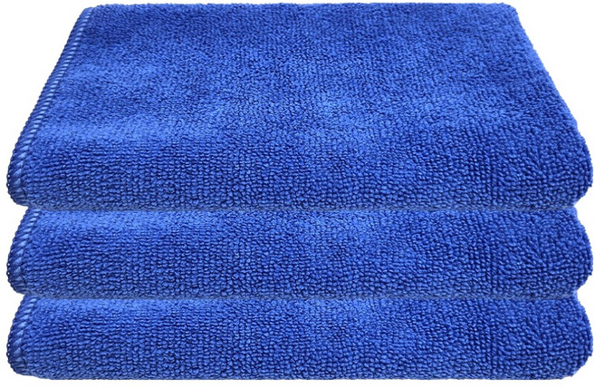 월드크린 극세사 경편 크리너 고중량 세차 타월 40 x 60 cm, 블루, 3개