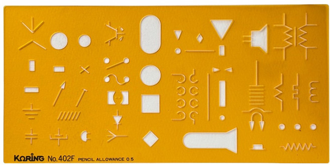 코링 템플레이트 전기정규 도형자 195 x 95 mm K-402, 1개