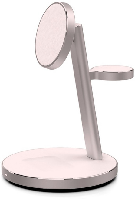 만렙 3in1 맥세이프 아이폰 에어팟 애플워치 고속 무선충전기 3wcc301 qi2, 로즈골드, 1개