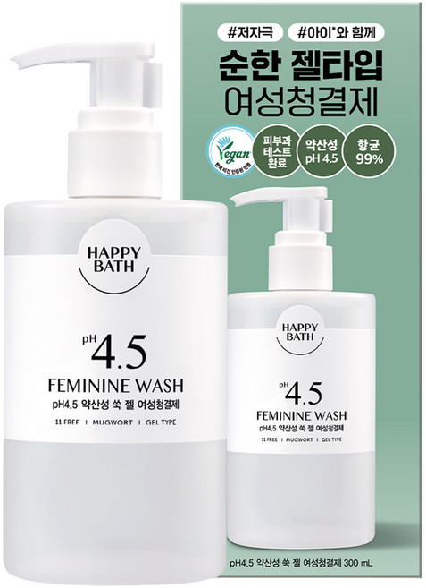 해피바스 pH 4.5 약산성 쑥 젤 여성청결제, 1개